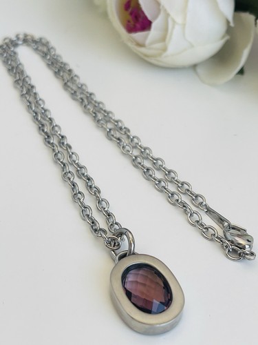 Collana acciaio pietra - collana,
