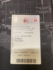 PASS DANIELE BONERA  MILAN - ATALANTA 2020/2021 SERIE A