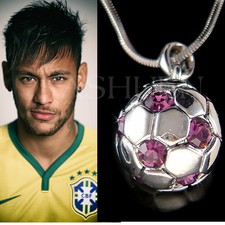 Viola Calcio Sfera IN Swarovski Collana Cristallo Unisex Gioielli