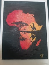 Quadro Olio Su Tela. Africa