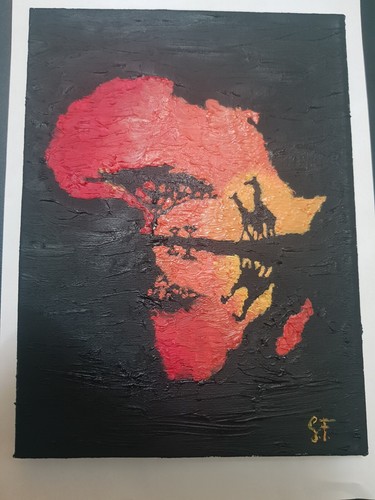 Quadro olio tela africa - quadro, su