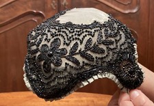 Antica Copricapo Cappello Liberty In Giaietto E Seta. Interno Da Foderare