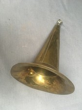 Antique brass witches hat horn