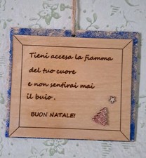 Natale Targhetta Legno