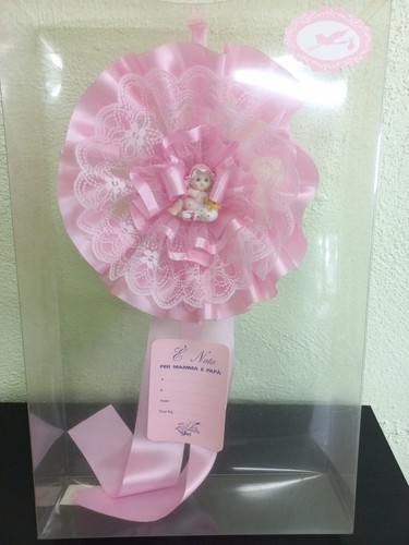 Coccarda nascita rosa - coccarda,