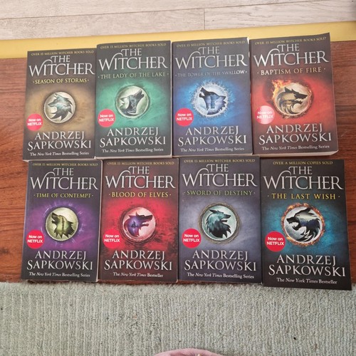 The witcher series 8 books - witcher,