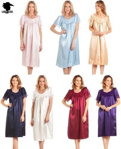 Raso pizzo camicia notte - raso,