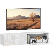 HOMCOM Mobile Porta TV da 45"-55"-65" Sospeso con 2 Armadietti Bianco