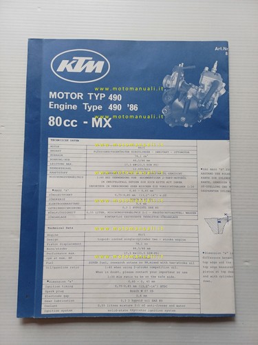 Ktm 1986 catalogo - mx,