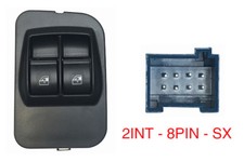 Per Fiat Qubo dal 09.2008  Pulsantiera Alzacristalli Porta Ant. Sx 8 Pin