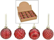 MC, Set Di 12 Palle Di Natale in Vetro, Ø 6 Cm, Palle per Albero Di Natale, Deco