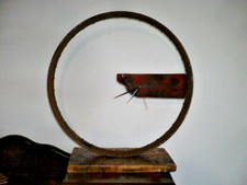 ARTE ARTIGIANATO del RICICLO OROLOGIO da TERRA METALLO e LEGNO ESCLUSIVO!!
