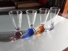 Lotto 4 Bicchierini Amari Di Vetro Colorati