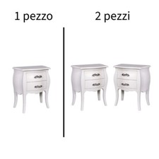 COMODINO BOMBATO BIANCO