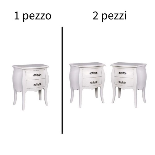 Comodino bombato bianco - comodino,