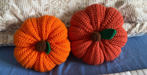 Cuscino zucca grande uncinetto - cuscino,