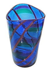 MURANO splendido vaso in vetro scozzese anni 50 Fulvio Bianconi per Venini