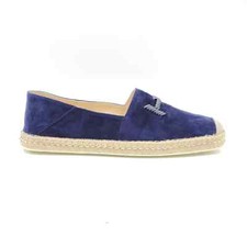 Tod's Camoscio Whipstitched Donna Espadrillas Blu Navy Eu 40 US 9.5 - Nuovo