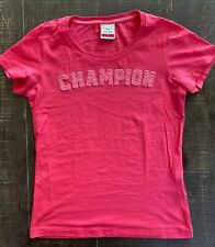 CHAMPION+++T SHIRT+HERITAGE +++ROSA SCURO+++TG S++PERFETTA++ORIGINALE100%++USA