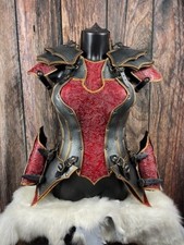 Set femminile in cuoio MORGANA "Argento-oro-rosso": LARP, Cosplay, Cinema 