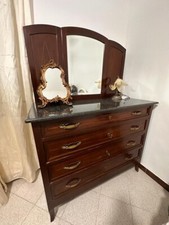 ANTICO MOBILE - COMO' - CASSETTONE CON SPECCHIO restaurato 167x118x53cm