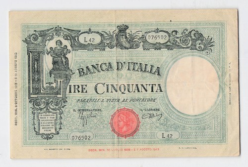 Italy 1943 50 lire - 1943,,