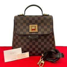 Borsa a tracolla Louis Vuitton Bergamo PM Damier pelle PVC marrone 98154