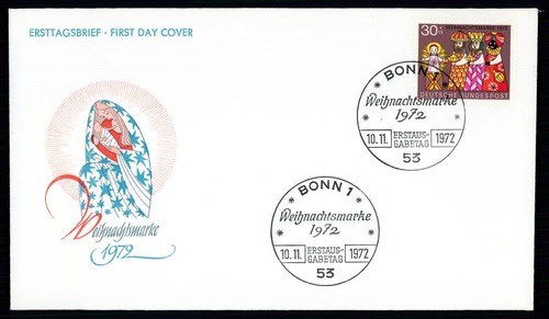 Germany fdc 1972 christmas - fdc,