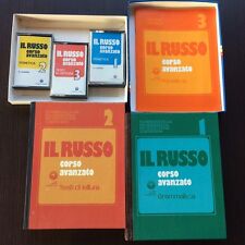 IL RUSSO corso avanzato in 3 volumi e audio cassette libri NUOVI RARO COLLEZIONE