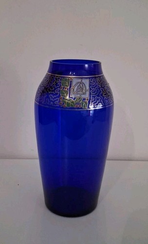 Vaso vetro soffiato blu - vaso,