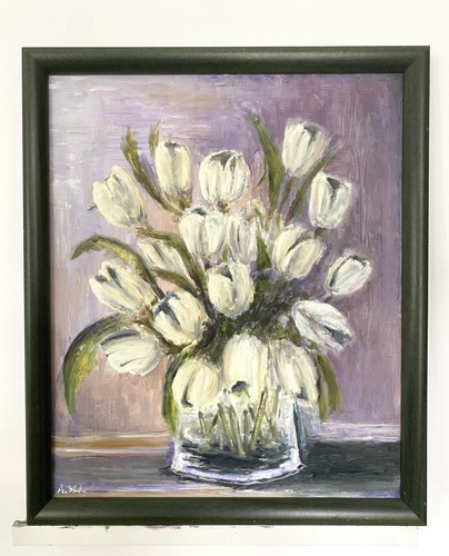 Dipinto olio tulipani