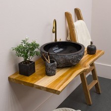 Piano lavabo in legno di teak