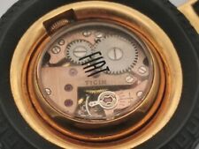 Ticin Rare vintage key ring watch for Fiat gold plated silver mechanical 40 mm