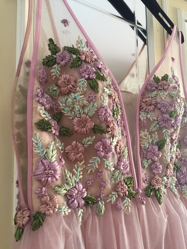 Vestito rosa fiori elegante - vestito,