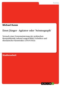 Ernst jünger agitator oder - jünger,