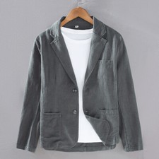 Hommes Coton Lin Veste