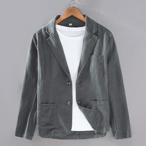 Hommes coton lin veste - coton,