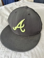 Atlanta Braves 59Fifty New Era Black Green Yellow vintage