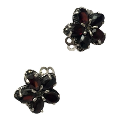 Orecchini bottone fiore clip - orecchini,