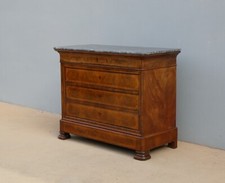 Comò cassettone Luigi Filippo in mogano, filettato, piano in marmo, '800!