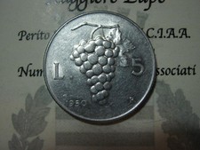 Repubblica Italiana 5 Lire Uva