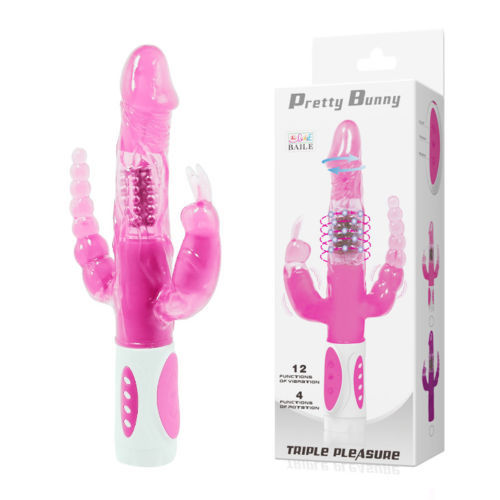 Vibratore triplo bunny - dildo, a