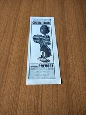 1937 APPARECCHIO SONORO CINEPRESA CINEMA TEATRI PREVOST VINTAGE AD PUBBLICITA