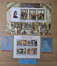 COLLEZIONE  FRANCOBOLLI N° 10  PICASSO PICASSO  RITRATTI QUADRI  LOTTO  N° 24