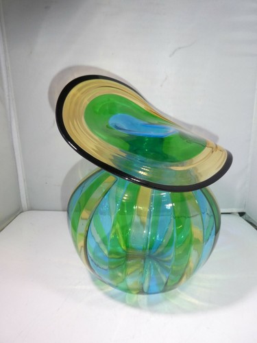 Vaso vetro artistico strisce - vetro,
