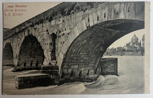 Cartolina antica verona ponte - antica,