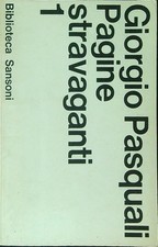 PAGINE STRAVAGANTI 1 PASQUALI GIORGIO SANSONI 1968 BIBLIOTECA SANSONI BROSSURA