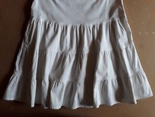 Gonna svasata con baschina a balze in cotone bianco Anel Tg. M