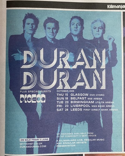 Duran live tour date - uk,