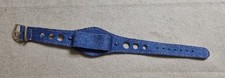Vintage blue denim and leather watch strap with 18 mm lug width Winchester-Style